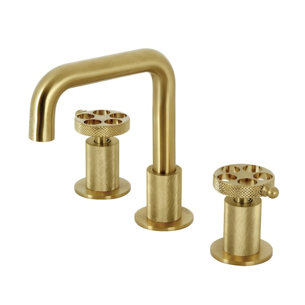 Widespread Bathroom Faucet with Push PopUp, Brushed Brass